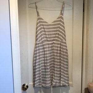 Tan and white striped dress size 10